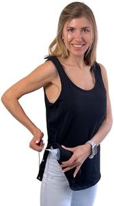 Inspired Comforts Mastectomy Recovery Tank Top with Drain Pocket & Snap-Access, Black, Large