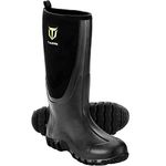 TideWe Hunting Boots for Men Multi-Season, Waterproof Rain Boots with Steel Shank, 6mm Neoprene Durable Rubber Neoprene Outdoor Rubber Boots (Black, Size 11)