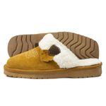 ARIAT Women's Jackie Square Toe Warm Soft Suede Leather Indoor Outdoor Slippers with Plush Collar, Chestnut, Numeric_10