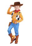 Fun Costumes Disney Pixar Woody Toy Story Costume for Toddlers, Deluxe Toy Story Woody Halloween Outfit - 4T