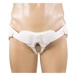 OTC Medical Hernia Belt for Single or Double Hernia, Non Abrasive Truss for Inguinal or Scrotal Hernia Support, White, Small
