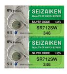 Seizaiken Wrist Watch Batteries SR712SW 346 1.55V Silver Oxide Batteries - Pack of 2 Batteries