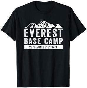 Everest Base Camp Coordinates Mt Everest Mountain Climbers T-Shirt