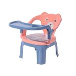 Skylofts Plastic Baby Chair with Cushioned Seat & High Backrest Feeding Chair for Baby with Removable Tray Chair for Kids (6months -4 Years) (Pink)