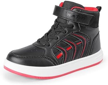 DREAM PAIRS Boys Girls Sneaker High Top Basketball Shoes Kids LilLegends JuniorFly Jumpers Sports Shoes for Athletic School Gym,Size 13 Little Kid,Black/RED,SDFS2422K