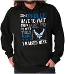 Brisco Brands US Air Force Proud Parent Mom Dad Hoodie Sweatshirt Women Men, Black, XX-Large