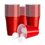 HiPPITY HOP The party collective Red Beer Pong Glasses With 1 Ball For Party Collective (Set Of 40)