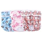 Medo 3 Packs Reusable Dog Nappies, Super Absorbent Washable Dog Diapers Puppy Sanitary Wraps Panties for Female Pet Incontinence and Long Travels 40-50 cm/15.7-19.7 (M)