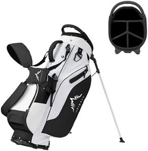 UNIHIMAl 5-Way Golf Stand Bag, Golf Bag for Men & Women with Semi-Concealed Stand, Folding Base and 8 Pockets（Including Magnetic Pocket, Cooler Pocket