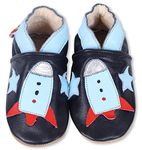 0-6 Months 18-Rocket Baby Leather Shoes Soft Sole Girl Boys Toddler Infant Walking First pram Gift New Born (18-Rocket, 0_months)