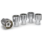White Knight 42710 Mag Wheel Lock with Socket Puzzle Key, Chrome, 4-Piece