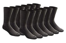 Dickies Men's Dri-Tech Essential Moisture Control Crew Socks Multipack, Charcoal (12 Pairs), Large