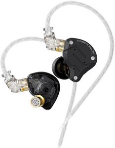 KZ ZS10 Pro 5 Driver 4BA 1DD Earbuds Headphone, KZ in Ear Monitor IEM HiFi Wired Earphones with Detachable 0.75mm 2 Pin Cable, IEM Earphones for Singer Musician Drummer(Matte Black No Mic)
