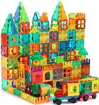 FNJO Magnetic Tiles, 100PCS Building Blocks, Magnets Building Set, STEM Toys Christmas Toy Gift for Kids Boys and Girls