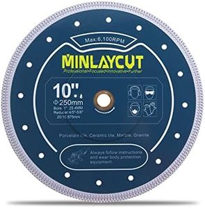 MINLAYCUT Diamond Tile Blade 10" 250mm Ceramic Cutting Disc for Cutting Porcelain Ceramic Tile Marble Artificial Stone