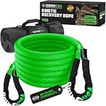 Rhino USA Kinetic Recovery Tow Rope Heavy Duty Offroad Snatch Strap for UTV, ATV, Truck, Car, Tractor - Ultimate Elastic Straps Towing Gear - Guaranteed for Life! (1" x 30' Green)
