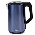 AGARO Insignia Electric Kettle, 1.8L, Double Layered Kettle, 100% Stainless Steel Inner & Outer Body, Auto Shut Off, Boil Dry Protection, Portable, Blue