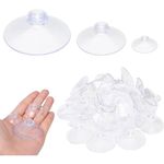 LSUWDE 30pcs Suction Cups,20-30-45 mm (3 Sizes) Plastic Sucker Pads Without Hooks,Window Suckers Mushroom Head Suctionfor Outdoor, Kitchen Bathroom Window Mirror, Round Button Suction Cups