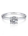 MomentWish Wedding Ring, 1Carat Moissanite Promise Ring for Women, D Color VVS1 Simulated Diamond 925 Sterling Silver Solitaire Rings-Size8