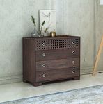 EBANSAL Wooden Chest of Drawers for Storage, 4 Drawers Dresser for Living Room, Drawing Room, Bedroom & Office, Solid Wood Sheesham, Walnut