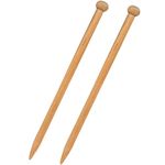 Coopay Chunky Knitting Needle 15mm, Huge Bamboo Knitting Needle for Blanket Scarf and Larger Knitting Project, Jumbo Wooden Knitting Pins for Arthritic Fingers, Lightweight Solid Wood, 35cm Long