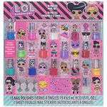 L.O.L Surprise! Townley Girl Non-Toxic Water Based Peel-Off Nail Polish Set for Girls, Glittery & Opaque Colors, with Toe Spacers and Nail Stickers, Ages 3+ for Parties, Sleepovers & Makeovers, 18 Pcs