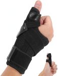 Alcpash Thumb Brace Right Hand or Left Hand for Arthritis Pain and Support 2 Pcs, Adjustable Trigger Thumb Splint Support for De Quervains Tenosynovitis CMC Sprains (Black M)