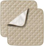 Incontinence Pad 2 Pack, Anti-Slip Reusable Incontinence Protector, Washable Seat Pad, Bed Chair Pad Large (Begie)