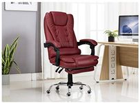 Kepler Brooks Faux Leather Office Chair | 3 Years Warranty | Office Chairs For Work From Home, Chair For Office Work At Home, Ergonomic Chair, Padded Arms & Legrest (Italia Premium Burgundy)