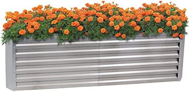 Sunnydaze 71-Inch Rectangular Raised Garden Bed - Galvalume Steel Vegetable Flower Bed Planter Kit - Silver