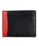 ODS:UK Mens RFID Blocking Safe Soft Leather Tri Fold Wallet Card Slots Id Window and Coin Pocket (Black - Style 3)