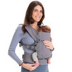 Beco Gemini Baby Carrier Newborn to Toddler - 100% Cotton Baby Body Carrier, Baby Carrier Backpack & Baby Front Carrier with Adjustable Seat, Ergonomic Baby Holder Carrier 3-16 kg (Grey)