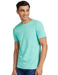 Amazon Brand - Symbol Men's Cotton T Shirt | Round Neck | Half Sleeve | Plain - Regular Fit (Available in Plus Size) (Ice Green_S)