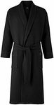 THE SAVILE ROW COMPANY LONDON Men's Lightweight Soft Cotton Waffle Kimono Bathrobe Dressing Gown - Black - X-Large