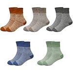 GENTABY Kids Winter Socks for Boys Girls Warm Socks Toddler Boot Skiing Thermal Thick Socks - 5 Pairs High Elastic Socks for 4-7 Years Kids