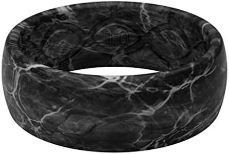 Groove Life Mossy Oak Agua Blacktip Camo Silicone Ring - Breathable Rubber Wedding Rings for Men, Lifetime Coverage, Unique Design, Comfort Fit Ring - Size 12