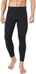 TEERFU Men's Midweight Thermal Underwear Pants Cotton Long Johns Leggings Base Layer Bottoms, Black, M