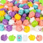 Weirui 120 Pcs Mini Resin Pigs, Piggy Miniature Figurines Cute Mini Pig Colorful Piggy Toy Tiny Pigs Miniature Ornament Pig Charms for Garden Landscape Aquarium Dollhouse Birthday Party Crafts Decor