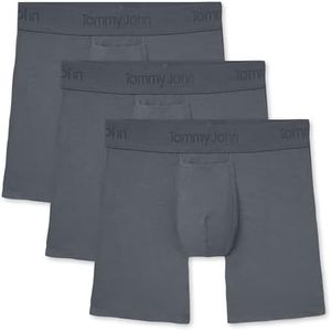 Tommy John Men's Second Skin 6" Boxer Brief Underwear, Turbulence, Large