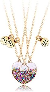 SCJJZ collier d'amitié pour 3 fille,collier d'amitié,collier bff,collier amitié,collier meilleure amie,BFF bon ami costume aimant cadeau d'anniversaire de copines pour trois personnes