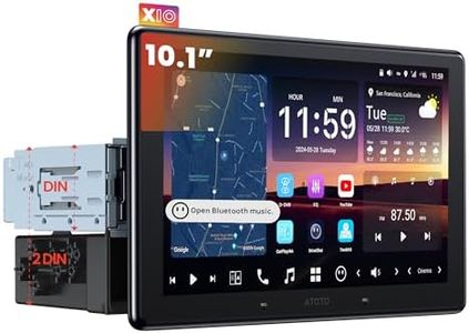 ATOTOZONE X10 10" Single Din & Double Din Car Stereo, Floating Screen,8G+128G Android in-Dash Navi, AI Vision, Cloud SIM&4G LTE, 7.1.2 Ch Hi-Fi Audio, FLAC, Wireless Carplay&Android Auto, ADS Support