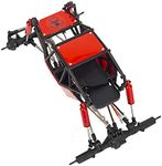 LAFEINA 1/10 RC Car 310mm Wheelbase Rock Buggy Frame Chassis with Nylon Tube Roll Cage for 1/10 Remote Control Crawler Car SCX10 90046 TRX4 (Without Wheels, Red)