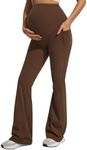 JOYSPELS Smooth Feeling Flare Maternity Leggings Over The Belly with Pockets Soft Bootcut Pregnancy Yoga Pants