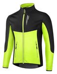 INBIKE Cycling Jackets for men Running Biking Jacket Windbreaker Thermal Windproof Reflective Cold Weather Black Green X-Large