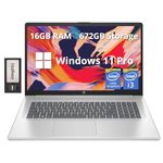 HP 17.3" FHD IPS Business Laptop, Intel i3-1215U, 16GB RAM, 672GB Storage (512GB PCIe SSD+160GB Docking Station Set), Intel UHD Graphics, HD Webcam, Numpad, Natural Silver, Windows 11 Pro