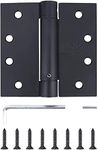 Stylever 3 Pack - 4"x4" Residential Black Finish Reversible Self Closing Door Hinges - Squared Corners Auto Close Spring Hinge, Black Door Hinges