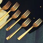 Parage 6 Pieces Stainless Steel Golden Forks Set, 16 cm Long, Premium Forks Cutlery for Home & Kitchen, Luxury Dining Tableware Gift for House Warming,6 Gold Dinner Forks