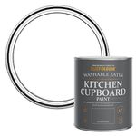 Rust-Oleum White Scrubbable Kitchen Cupboard Paint in Satin Finish - Cotton (WHITE) 750ml