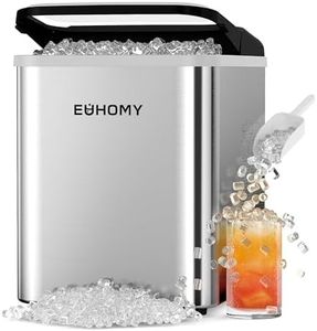 EUHOMY Nugget Ice Maker Countertop, Ready in 8 Mins, Self-Cleaning, 34lbs/24H Portable Ice Maker Machine with Ice Scoop & Basket, Sonic Ice Makers with Chewable Pellet Ice for Home/Party/RV/Camping