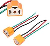 HUIQIAODS 2 PCS H7 Ceramic Plug Wiring Harness Wire Socket Fits Headlights Fog Lights H4 Wiring Harness H4 Socket